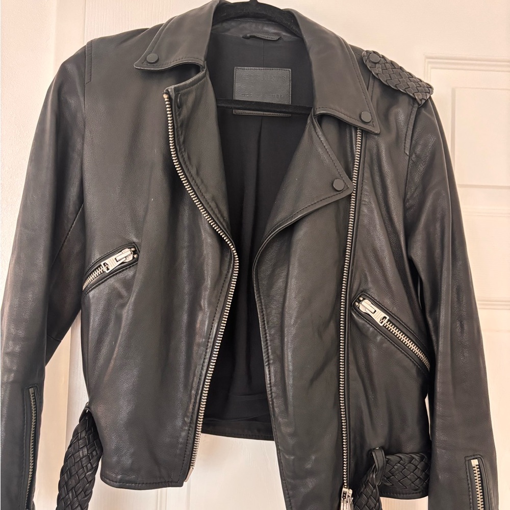 All Saints Women's Black Leather jacket